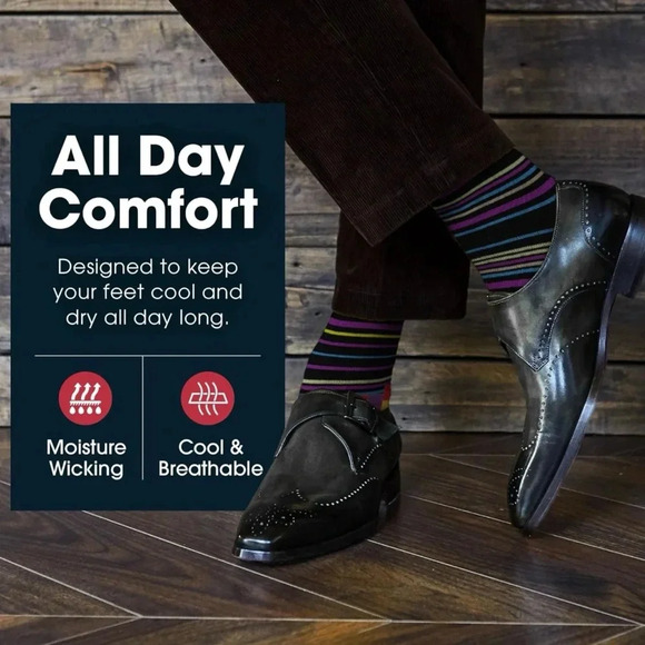 Zeke New 3-Pack Sweat Wicking Stylish Men's Crew Socks Color Mix Sz 6-12 - Picture 4 of 8